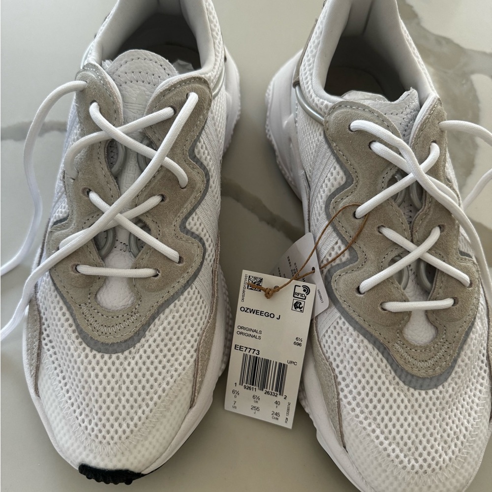 Adidas Kids White and Gray Sneakers